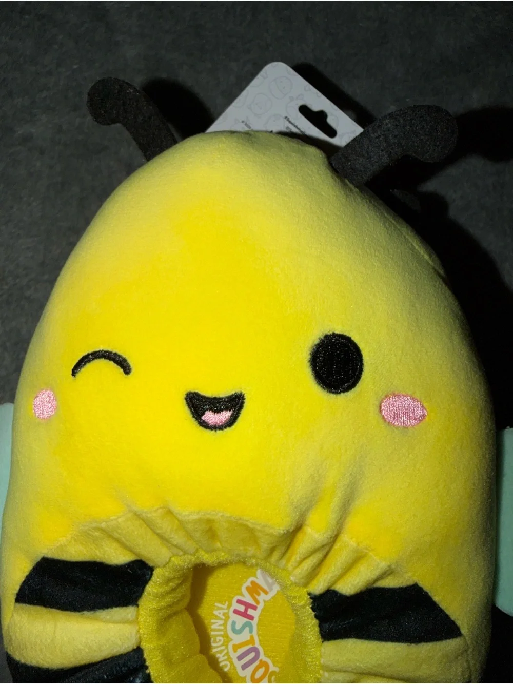 NWT Squishmallows Kid Toddler Size 13/1 Plush Slippers - Sunny the Bee Winking